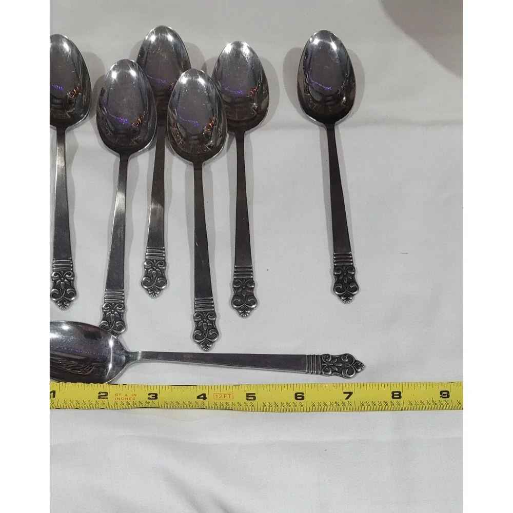Vintage Cambridge Stainless Steel Japan 8 Spoons Flatware used